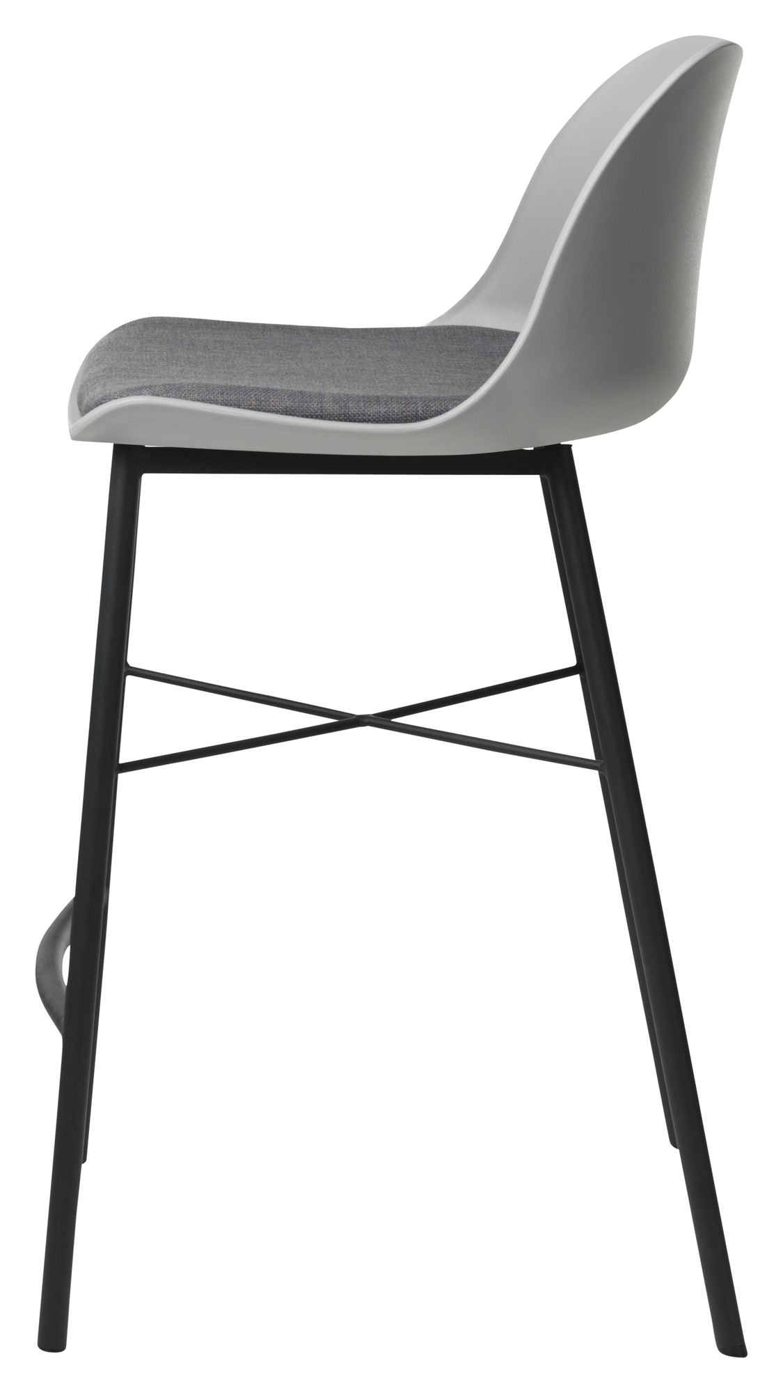 Whistler Bar Stool SH: 68cm, Gray PP/Black Metal