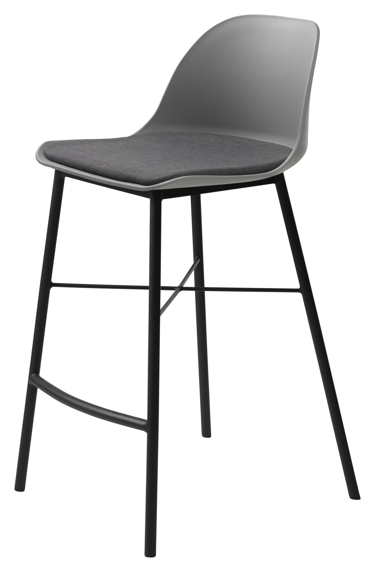 Whistler Bar Stool SH: 68cm, Gray PP/Black Metal