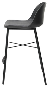 Whistler Bar Stool SH: 68cm, Black PP/Black Metal