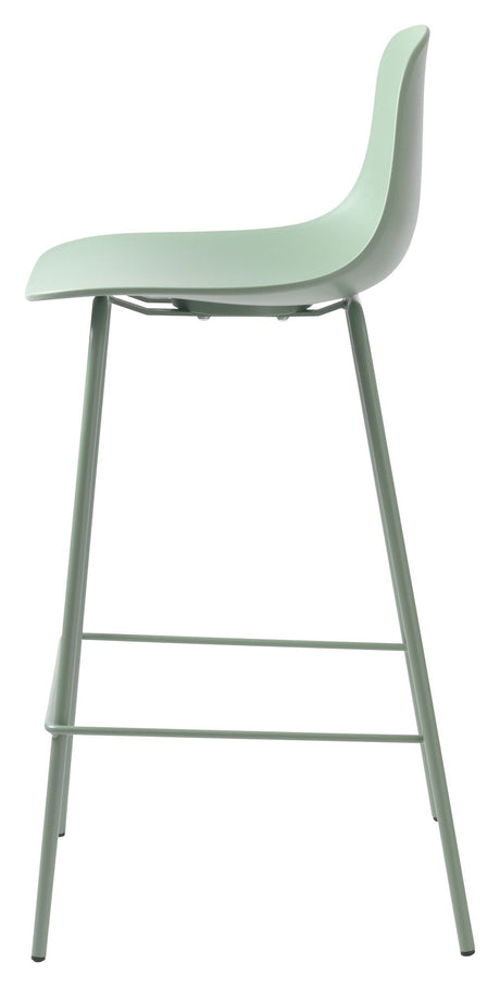 Whitby Bar Stool SH: 67,50 cm, støvete grønn plast