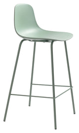 Whitby Bar Stool SH: 67,50 cm, støvete grønn plast