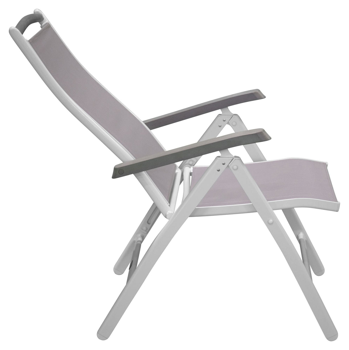 Albany Chair, White Alu/Grey Textiles/Aintwood