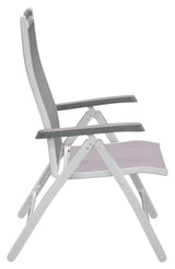 Albany Chair, White Alu/Grey Textiles/Aintwood