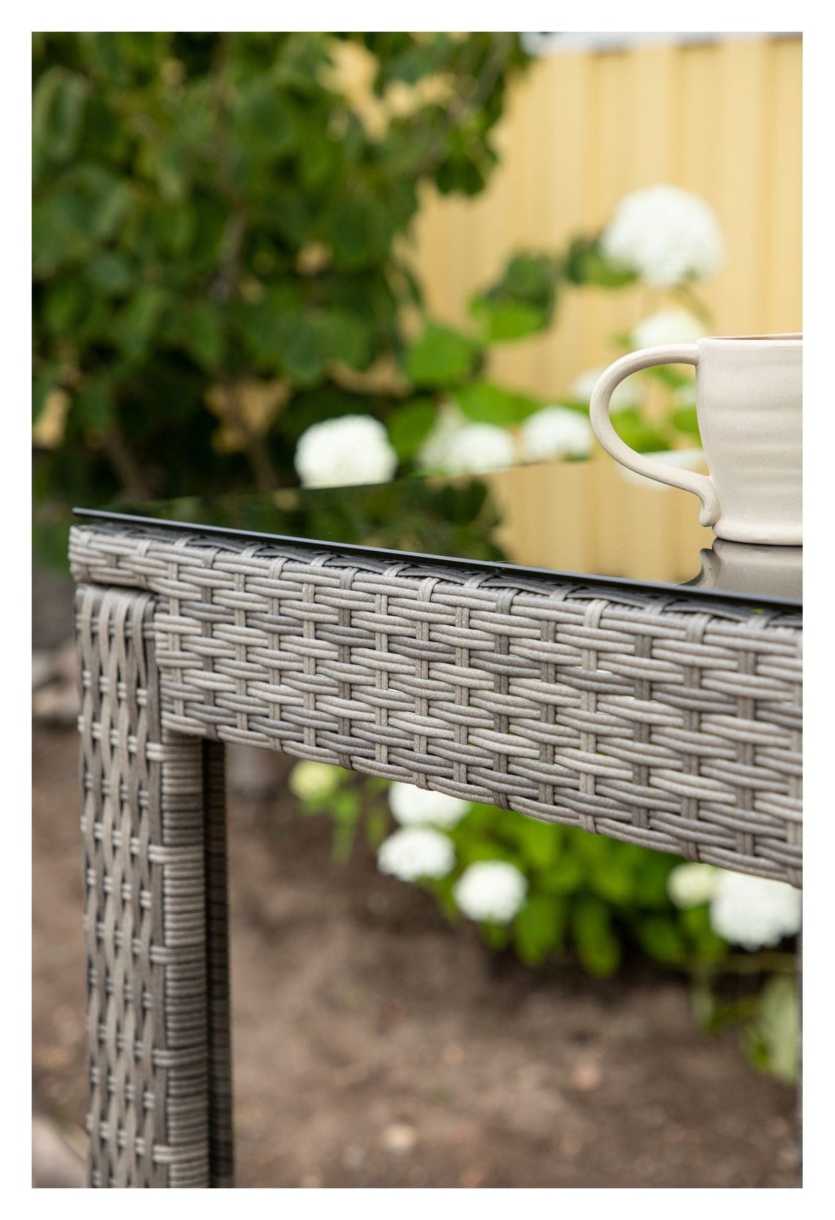 Alo Garden Table, Gray Wicker