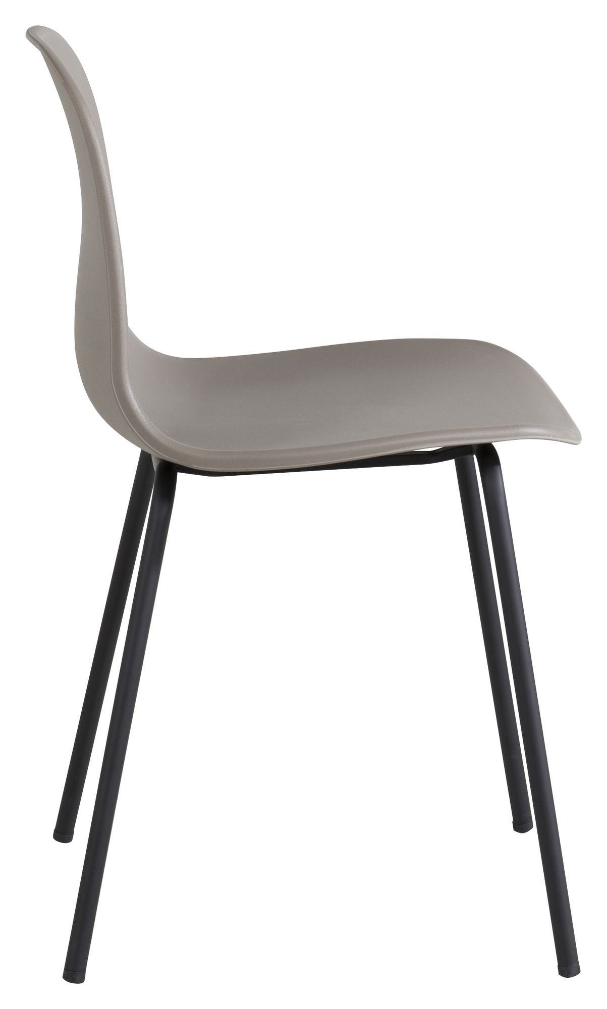 Arctic Dining Chair, Beige, Black Metal Legs