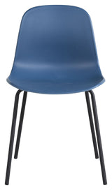 Arctic Dining Chair, Blue, Black Metal Legs