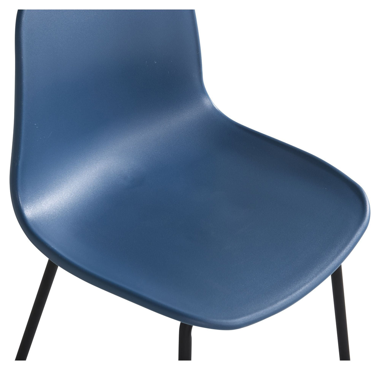 Arctic Dining Chair, Blue, Black Metal Legs