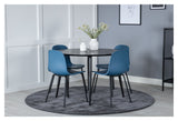 Arctic Dining Chair, Blue, Black Metal Legs