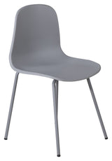 Arctic Dining Chair, Gray, Grey Metal Legs