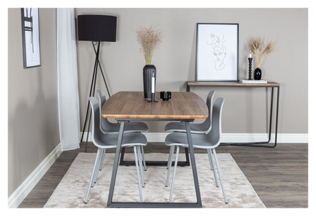 Arctic Dining Chair, Gray, Grey Metal Legs