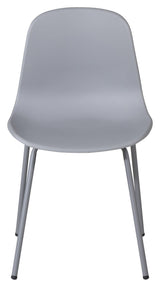 Arctic Dining Chair, Gray, Grey Metal Legs