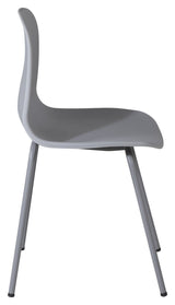 Arctic Dining Chair, Gray, Grey Metal Legs