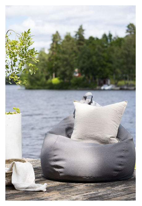 Bago Beanbag Stol, mørkegrå stoff, 80x53x110