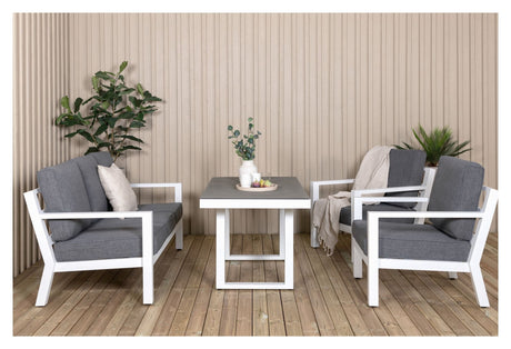 Barcelona Lounge Set, White w. puter