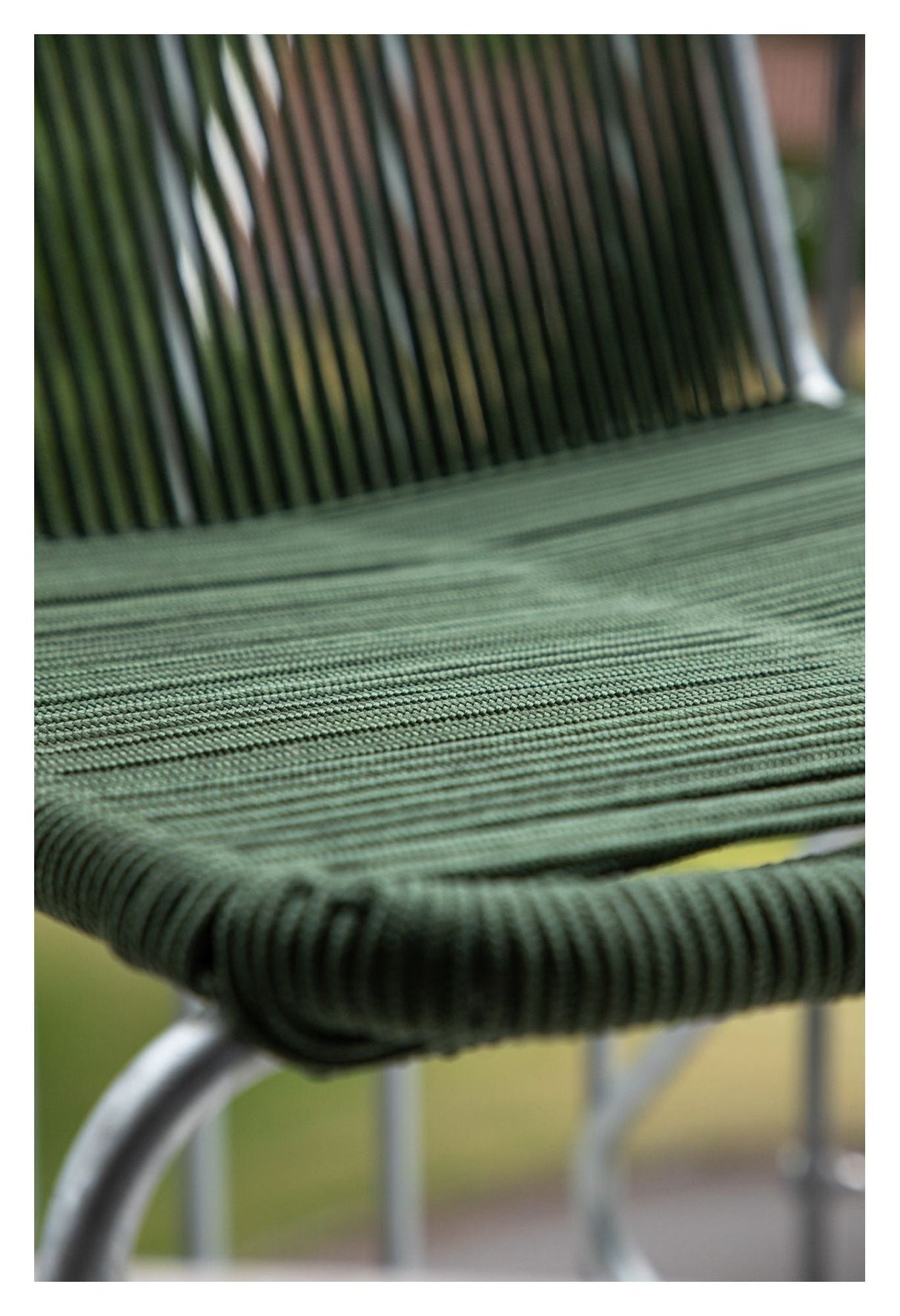 Bois Garden Chair, Silver/Green Rope