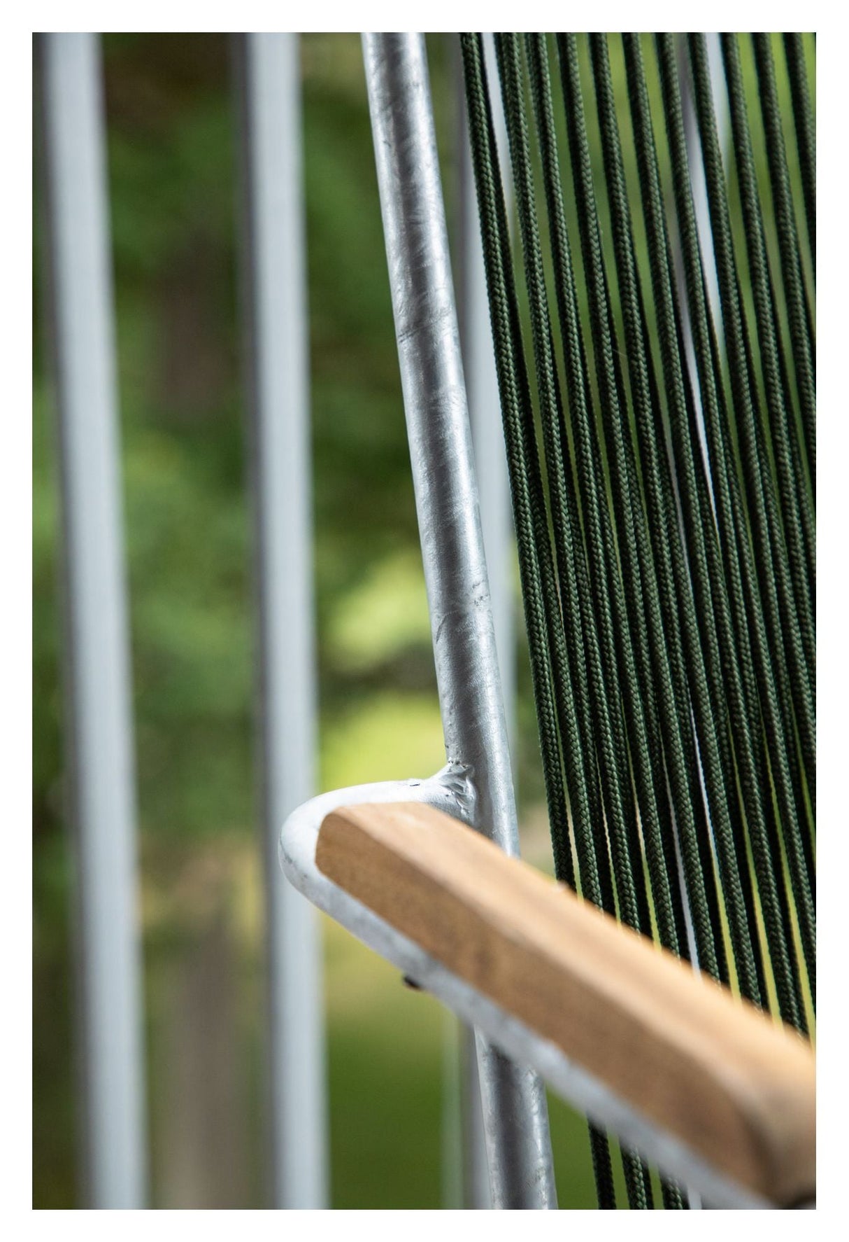 Bois Garden Chair, Silver/Green Rope