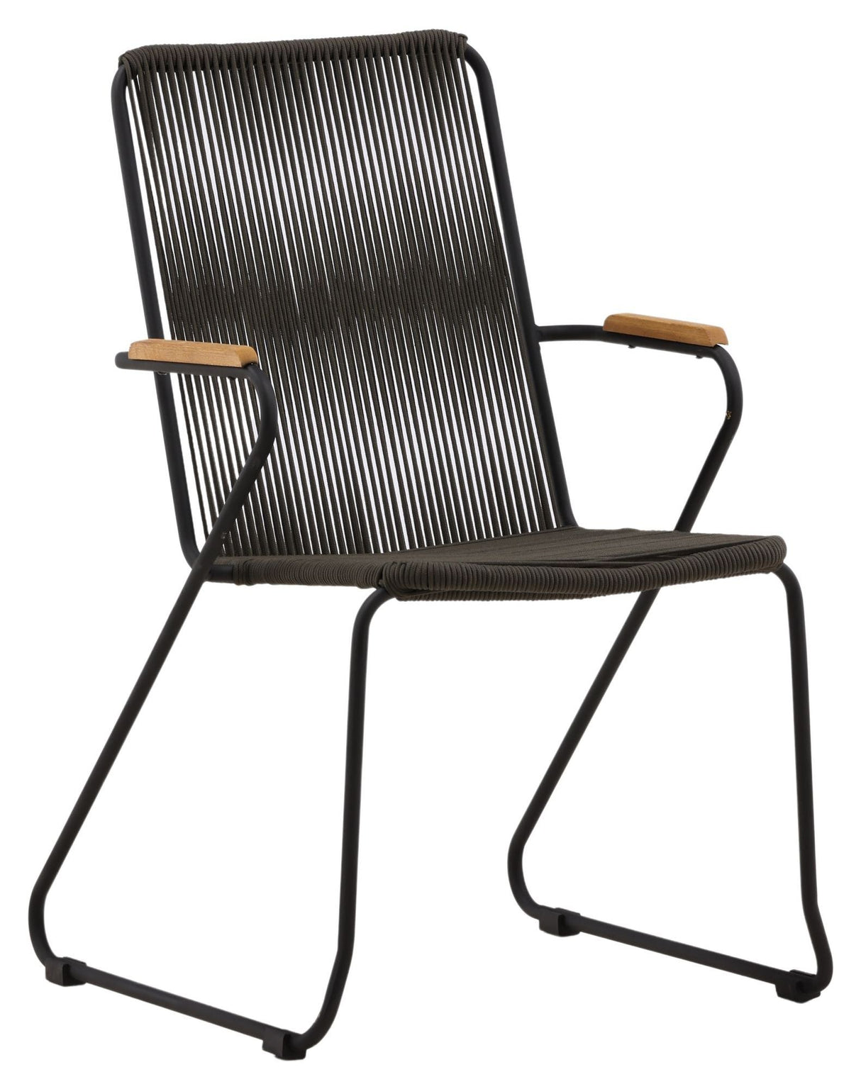 Bois Garden Chair, Black / Dark Grey Rope