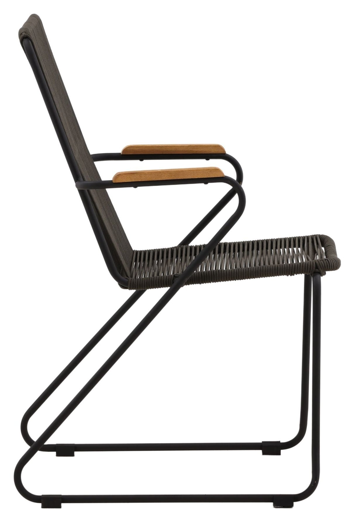 Bois Garden Chair, Black / Dark Grey Rope