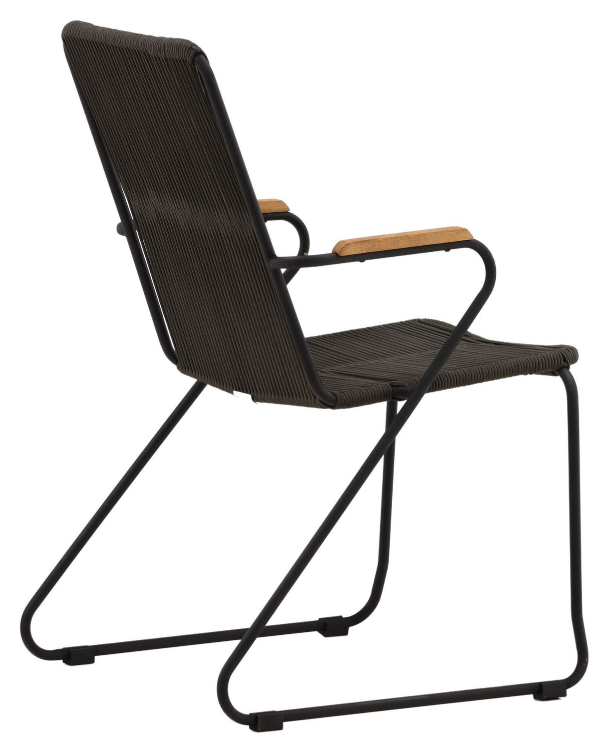 Bois Garden Chair, Black / Dark Grey Rope