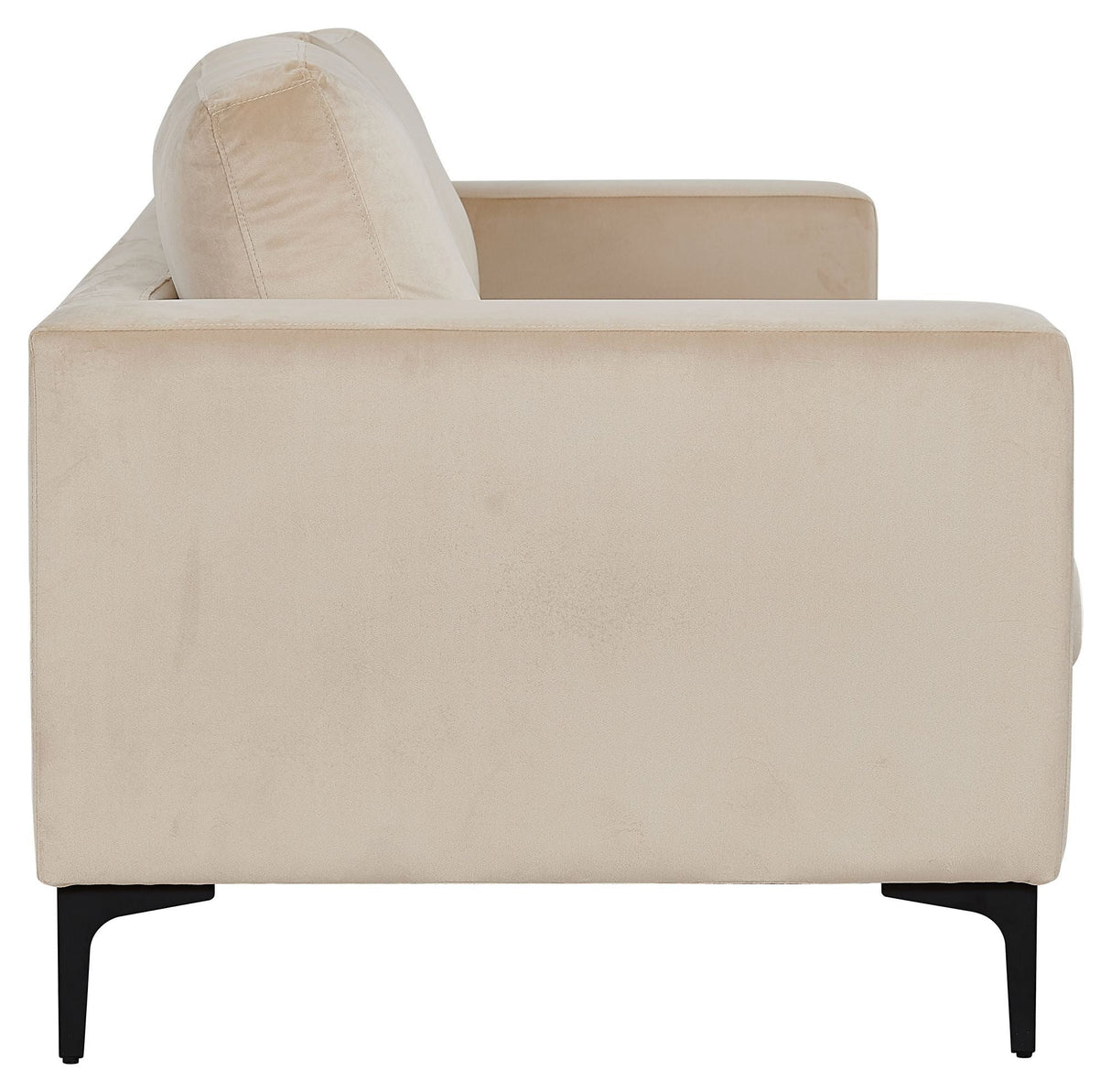 Bolero 3-personer. Sofa, beige velour med svarte ben