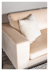 Bolero 3-personer. Sofa, beige velour med svarte ben