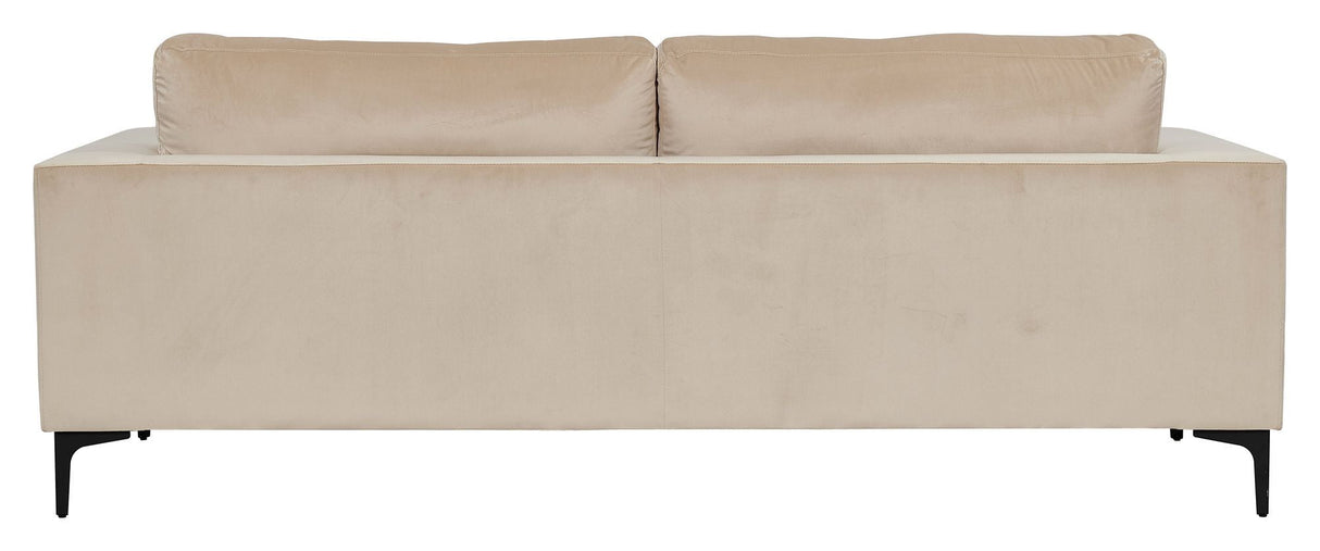 Bolero 3-personer. Sofa, beige velour med svarte ben