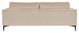 Bolero 3-personer. Sofa, beige velour med svarte ben