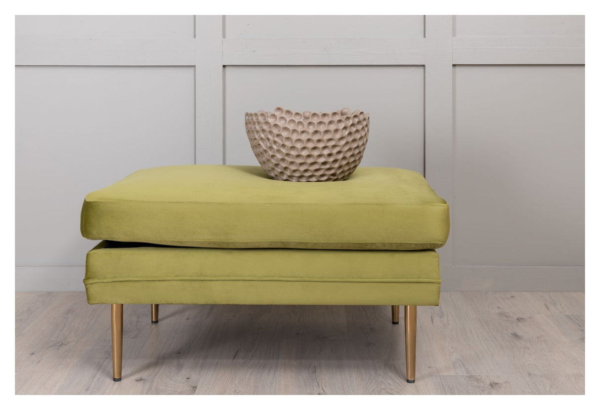 Boom Ottoman, Lime Velour