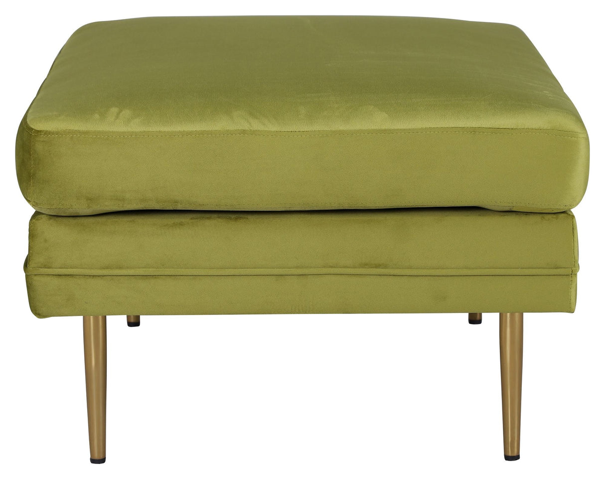 Boom Ottoman, Lime Velour