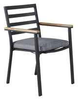 Brasilia Garden Chair w. Teak armlener - svart