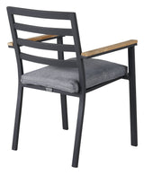 Brasilia Garden Chair w. Teak armlener - svart