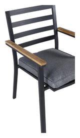 Brasilia Garden Chair w. Teak armlener - svart