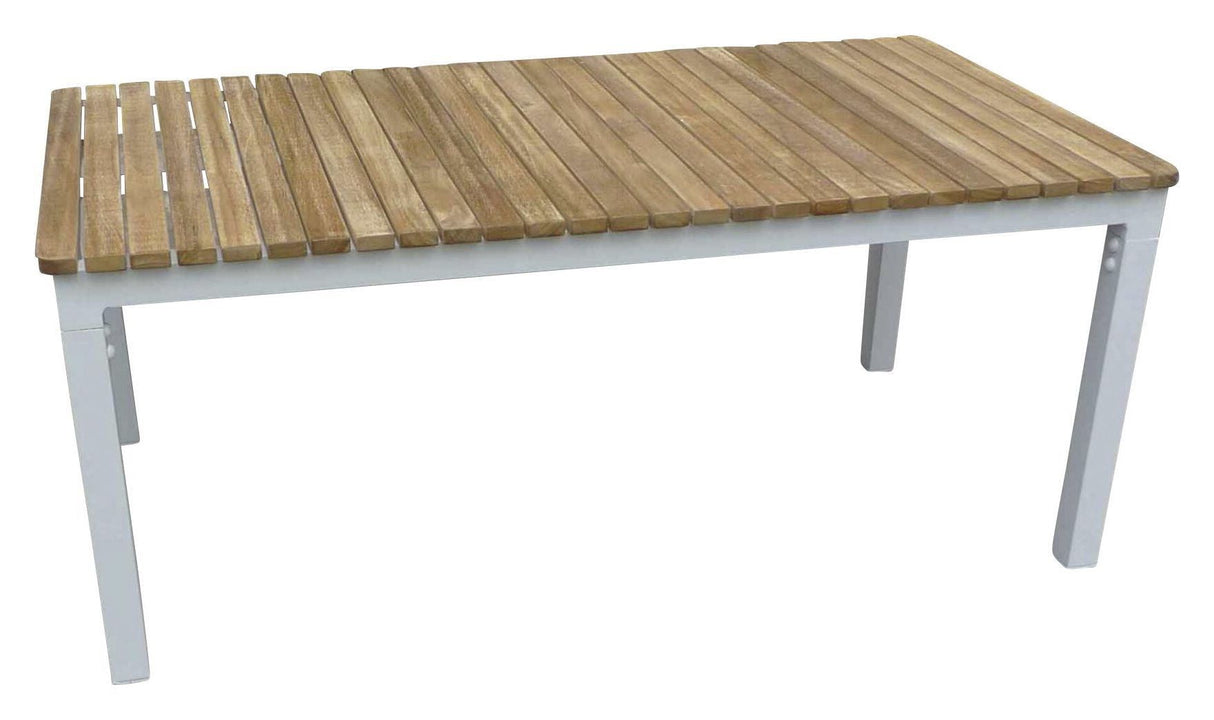 Brasilia, Lounge Tabell 60*110, White Alu/Teak