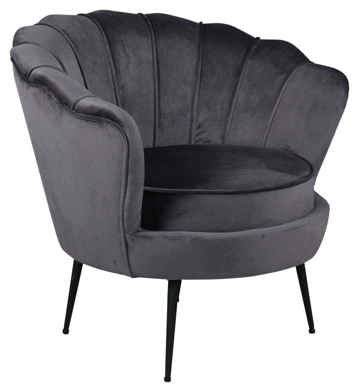 Calais Lounge Chair, Dark Grey Velvet