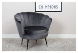 Calais Lounge Chair, Dark Grey Velvet