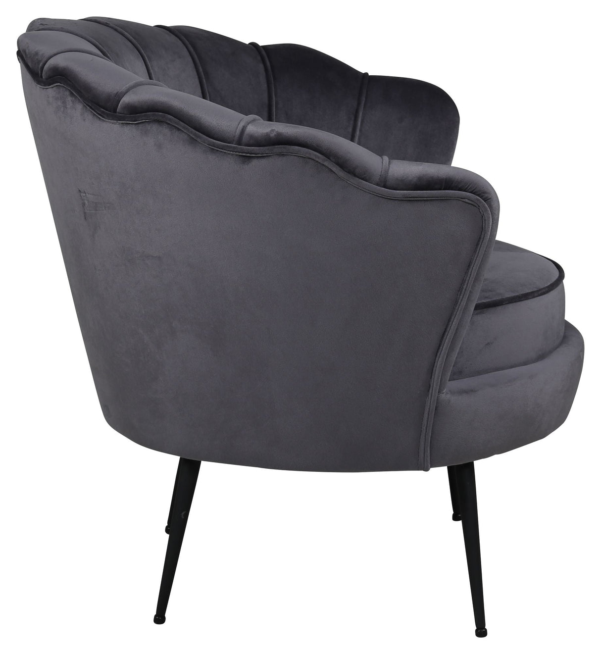 Calais Lounge Chair, Dark Grey Velvet