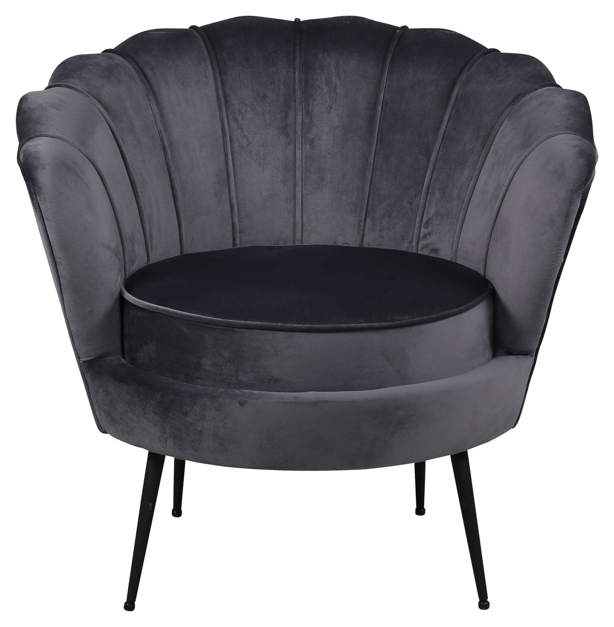 Calais Lounge Chair, Dark Grey Velvet