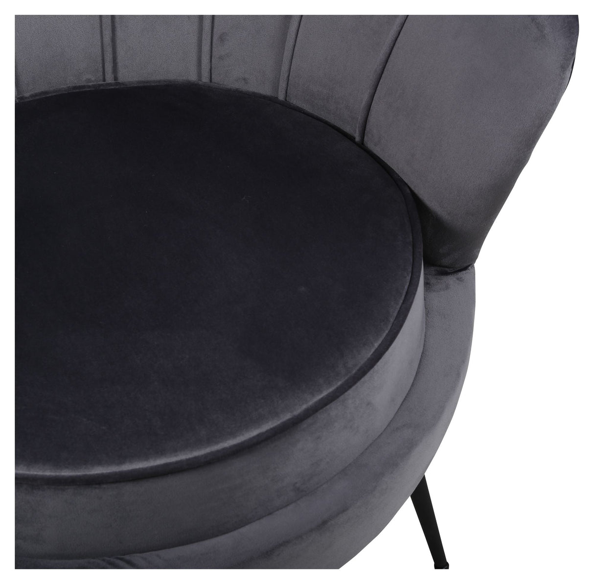 Calais Lounge Chair, Dark Grey Velvet