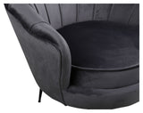 Calais Lounge Chair, Dark Grey Velvet