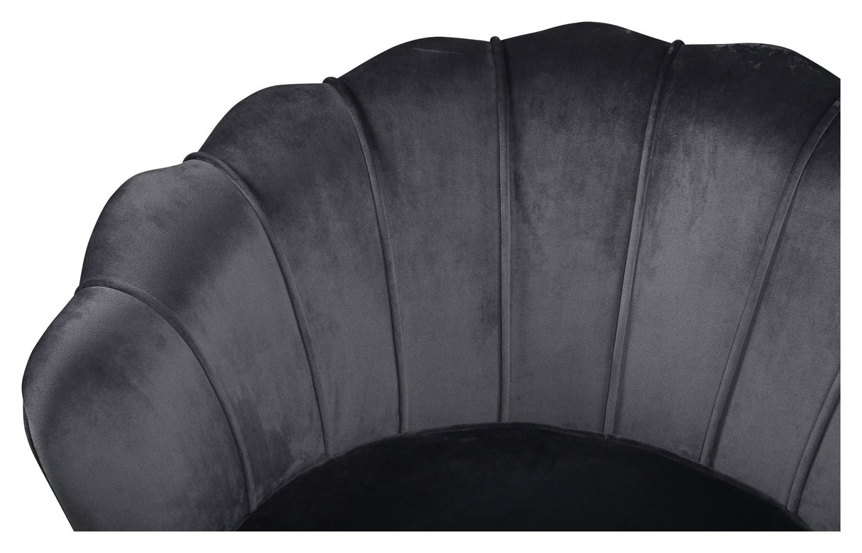 Calais Lounge Chair, Dark Grey Velvet