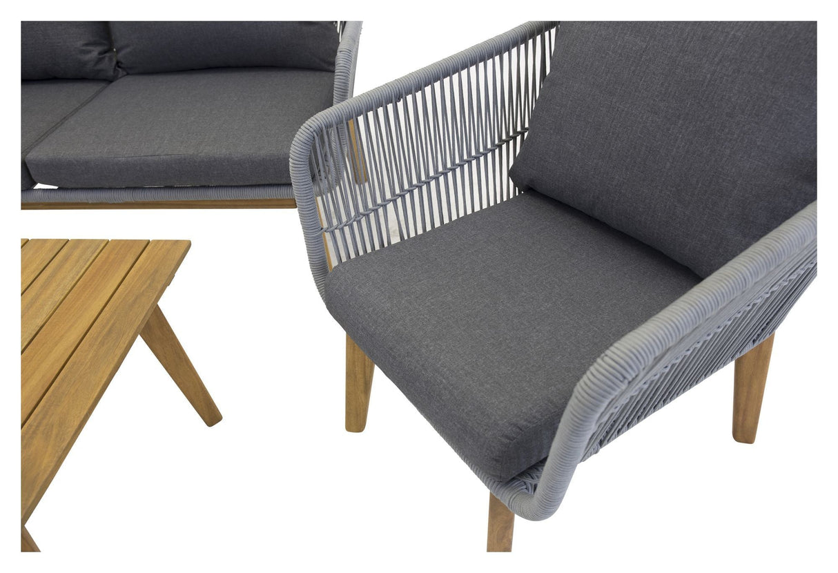 Chania Lounge Set Acacie/Grey