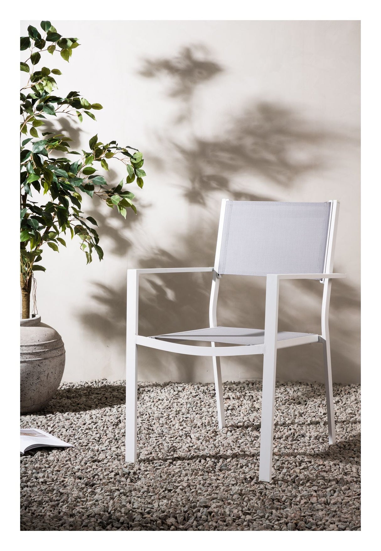 Copacabana Garden Chair, Stackable - White/Grey