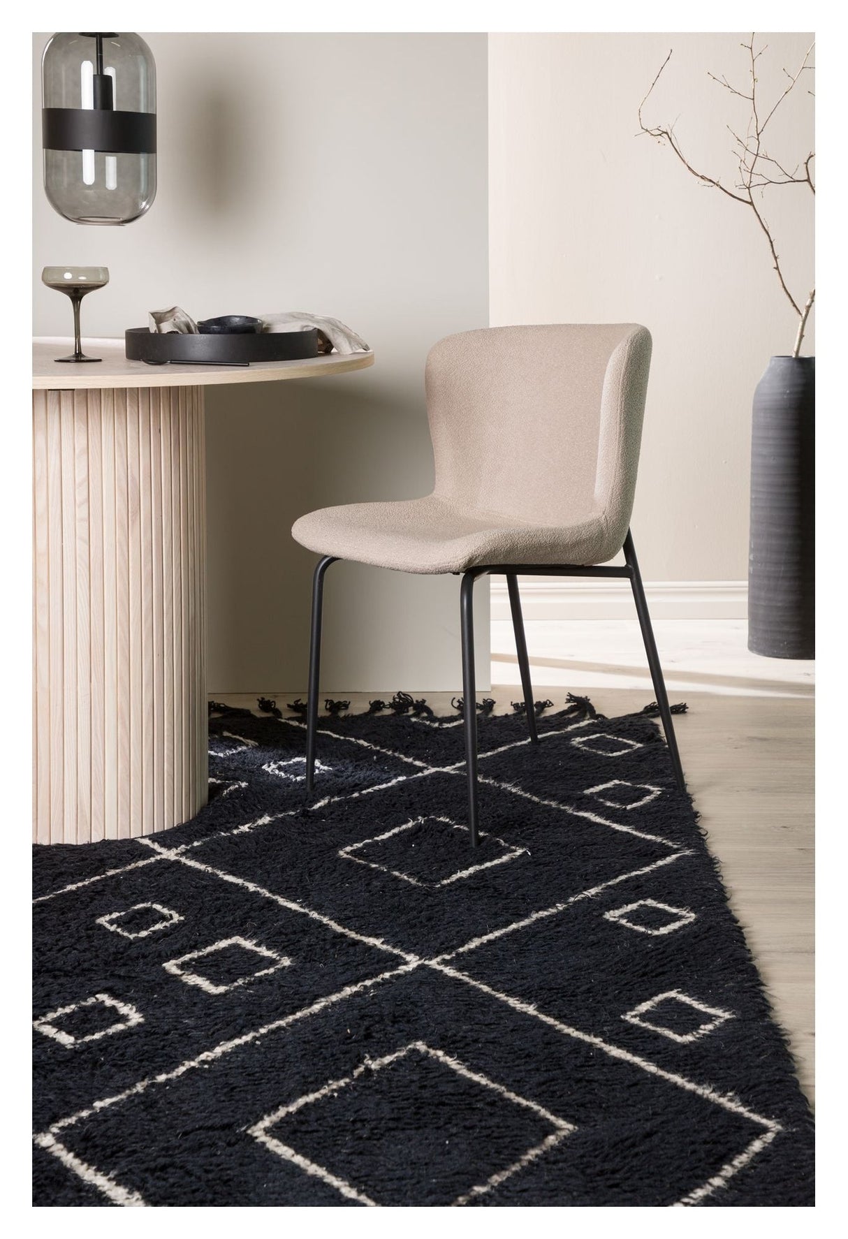 David Wool Rug 230x160 - Svart/hvitt