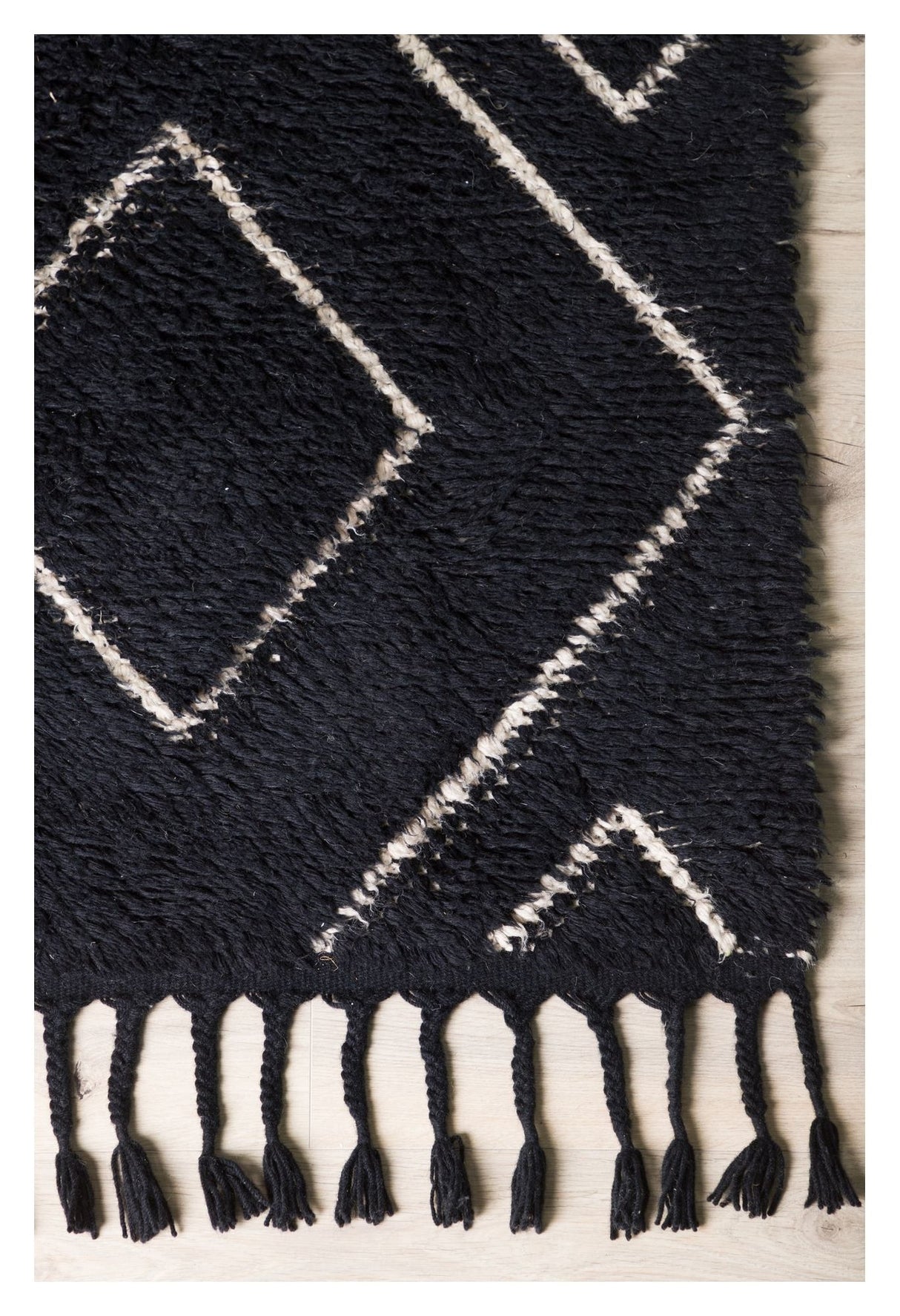 David Wool Rug 230x160 - Svart/hvitt