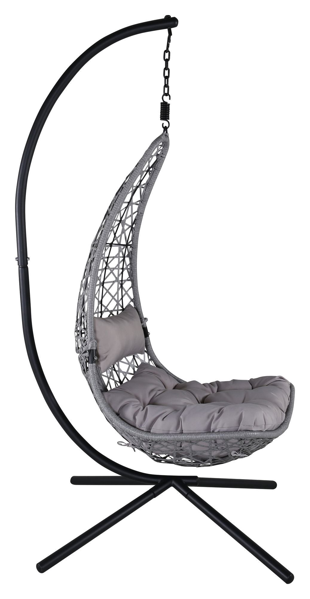 Edinburgh Hanging Chair, Gray w. Grå pute