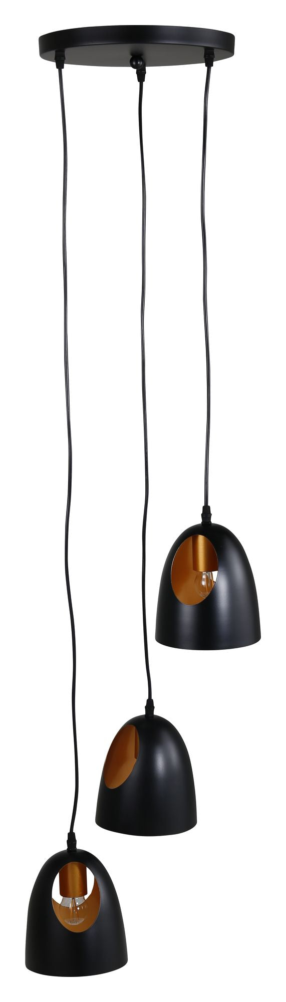 Elda Pendant Luminaire D40XH144, svart/kobber