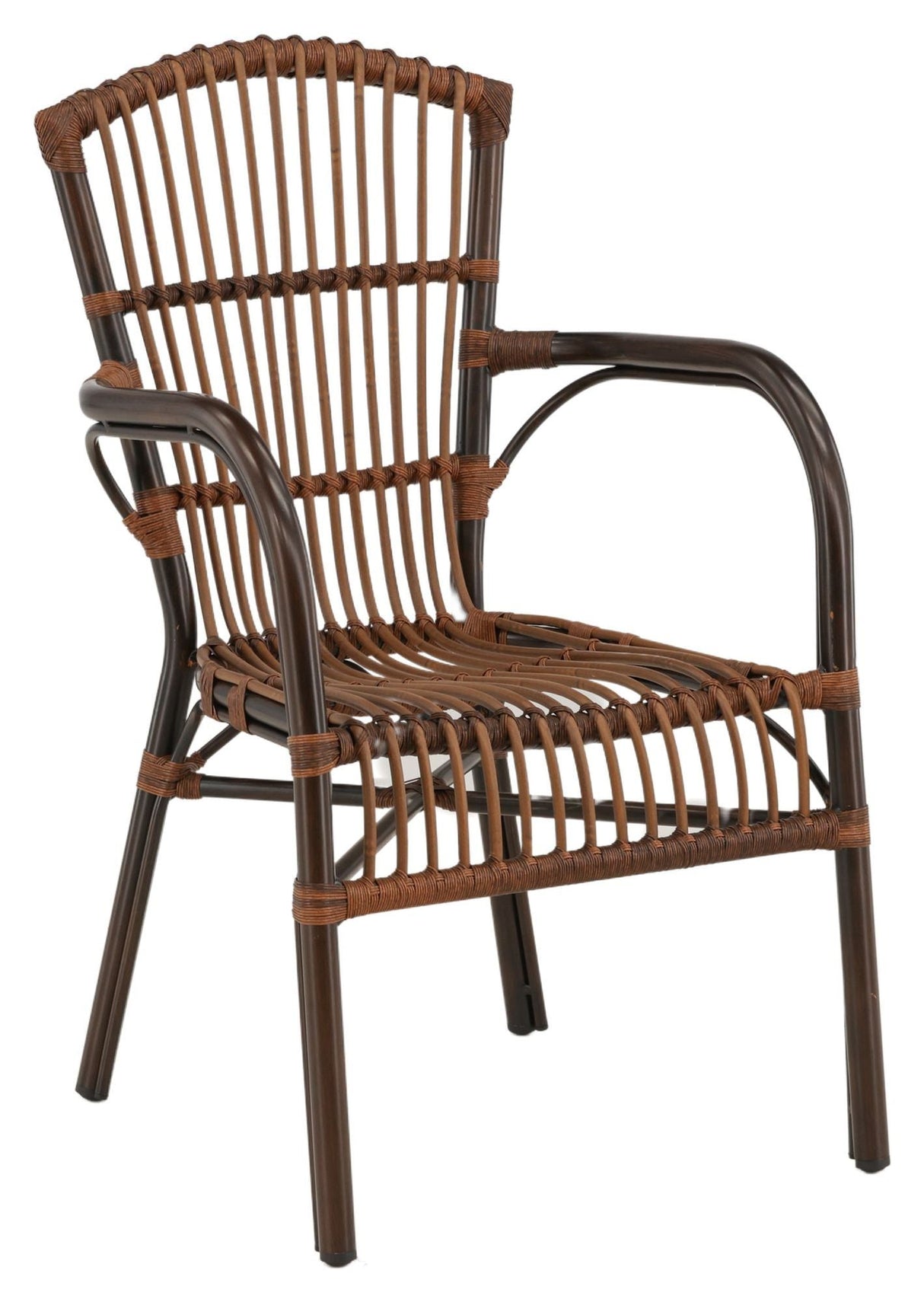 Galera Garden Chair, Synthetic PE Braid, Brown Alu