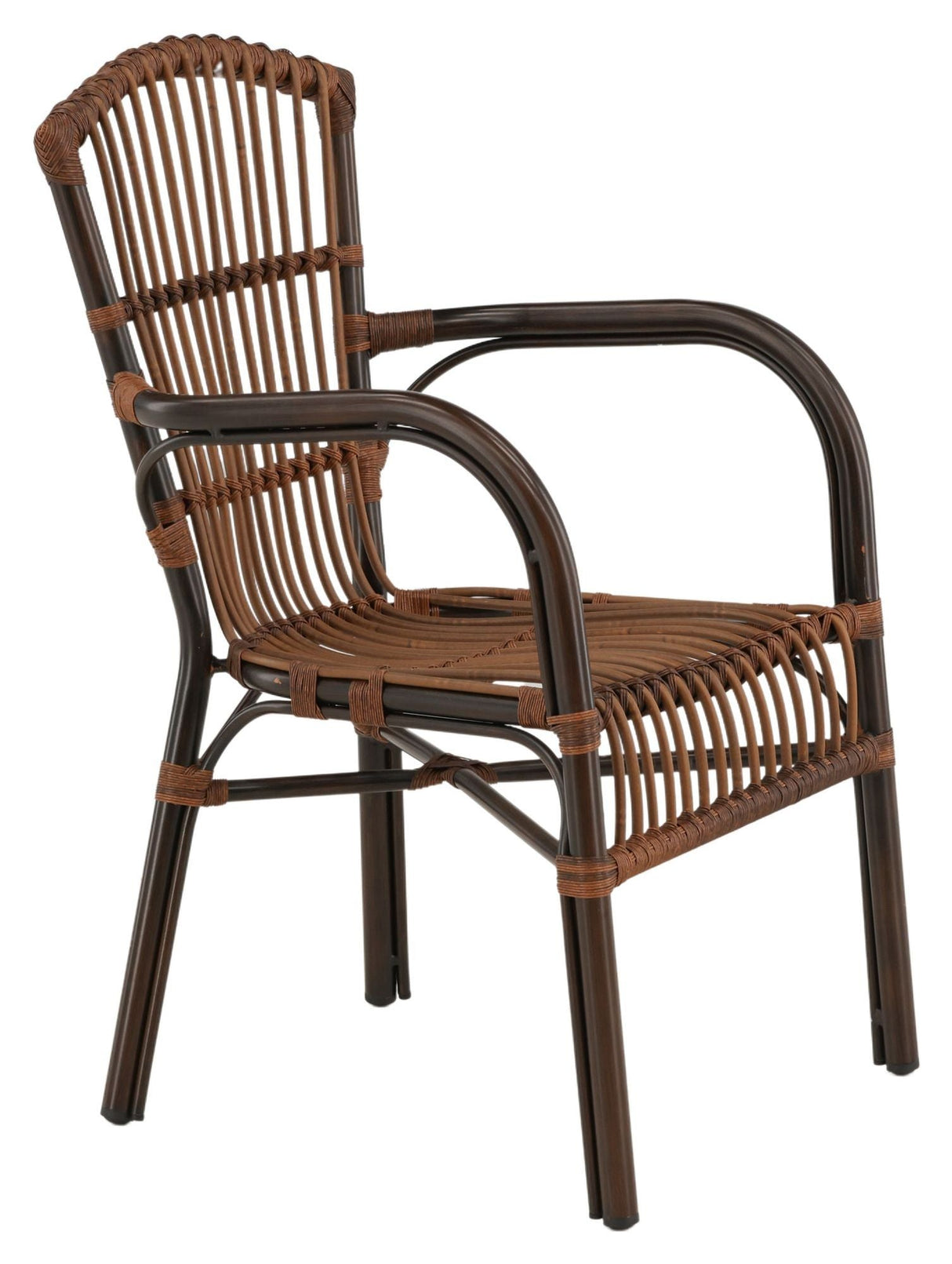 Galera Garden Chair, Synthetic PE Braid, Brown Alu