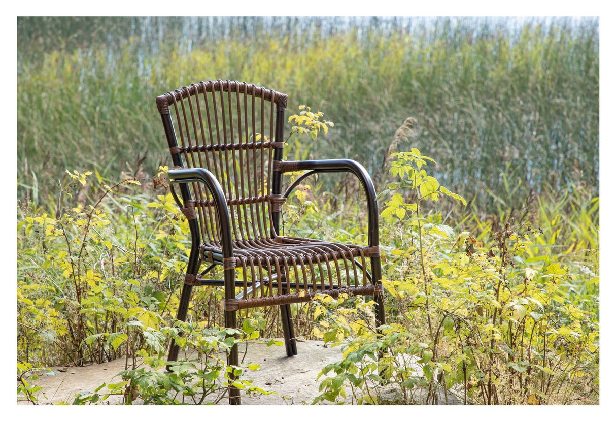 Galera Garden Chair, Synthetic PE Braid, Brown Alu