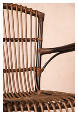 Galera Garden Chair, Synthetic PE Braid, Brown Alu